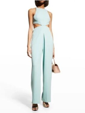 Alice + Olivia Mint Cutout Wide-Leg Jumpsuit